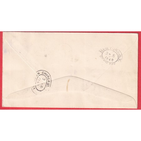 BRAZAVILLE CONGO FRANCAIS 1948 TIMBRES FRANCE LIBRE POUR NEW YORK USA ETATS UNIS