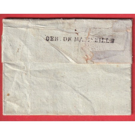 DEBOURSE DE MARSEILLE BOUCHES DU RHONE 1793 MARQUE 12 AIX EN ROUGE POUR CUCURON 1793 INDICE 14