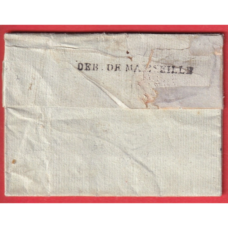 DEBOURSE DE MARSEILLE BOUCHES DU RHONE 1793 MARQUE 12 AIX EN ROUGE POUR CUCURON 1793 INDICE 14