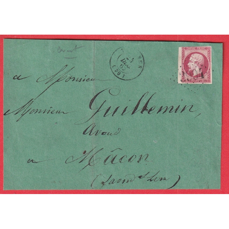 N°17B BDF GC 3994 TOURNUS SAONE ET LOIRE POUR MACON DEVANT DE LETTRE FRONT COVER