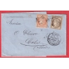 N°38 56 PARIS ETOILE 4 RUE D'ENGHEINS 1873 POUR COSNE NIEVRE