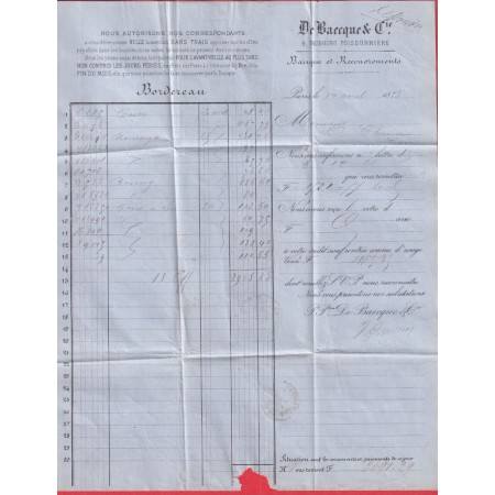 N°38 56 PARIS ETOILE 4 RUE D'ENGHEINS 1873 POUR COSNE NIEVRE