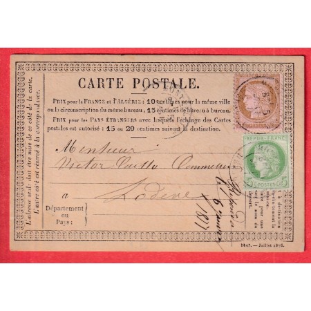 N°53 54 CAD MONTPELLIER HERAULT POUR LODEVE CARTE PRECURSEUR