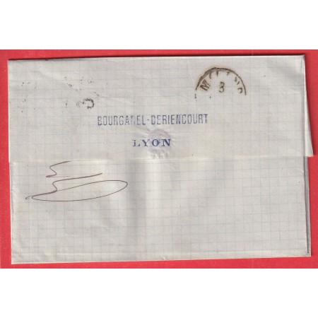 N°56 CAD TYPE 17 LYON LES TERREAUX MILAN ITALIE ITALIA 1876