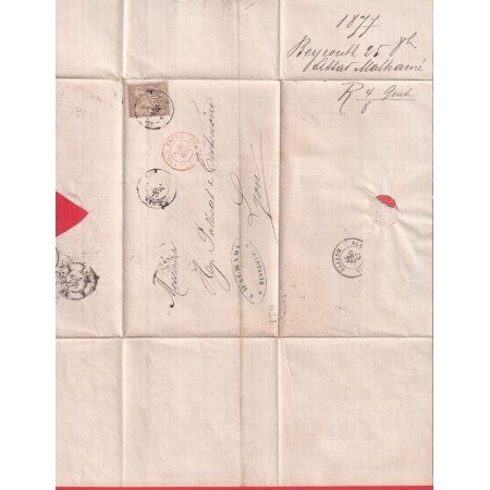 N°69 CAD BEYROUTH SYRIE 1877 BFE POUR LYON RHONE