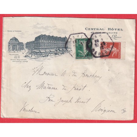 N°137 138 PARIS DEPART LEVEE EXCEPTIONNELLE ENVELOPPE ILLUSTREE BOURSE DU COMMERCE AVIGNON VAUCLUSE