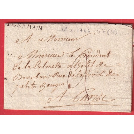 MARQUE ST GERMAIN EN LAYE LN°6 1744 INDICE 17 SEINE ET OISE POUR PARIS