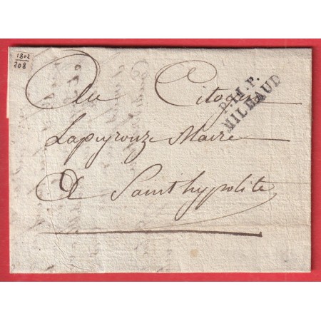 MARQUE P11P MILHAUD MILLAU AVEYRON 1802 POUR ST HYPOLITE GARD INDICE 12