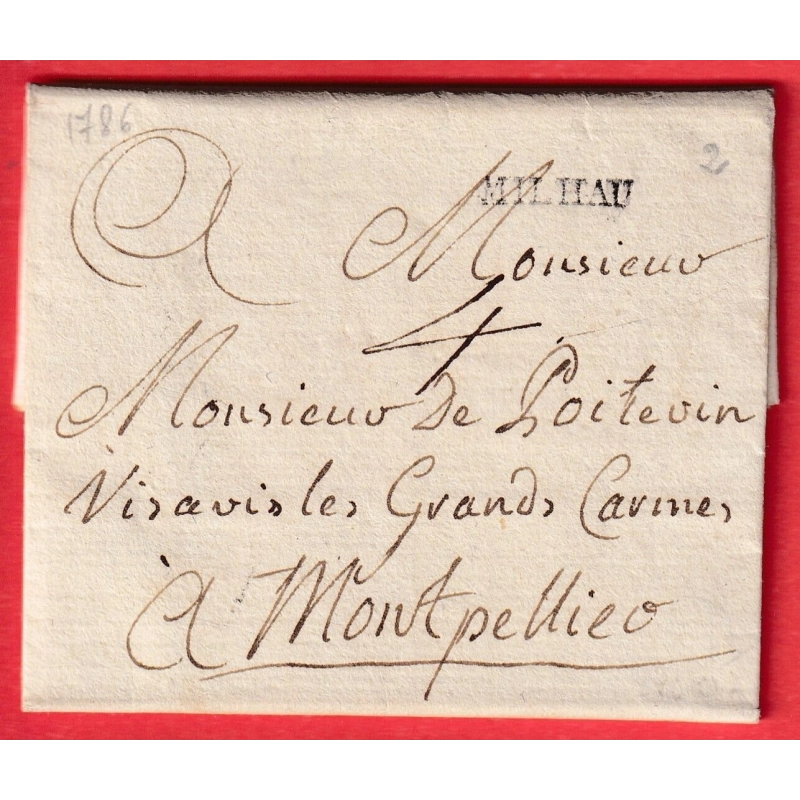 MARQUE MILHAU AVEYRON 1786 MILLAU INDICE 9 POUR MONTPELLIER