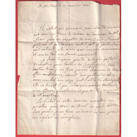 MARQUE MILHAU AVEYRON 1786 MILLAU INDICE 9 POUR MONTPELLIER