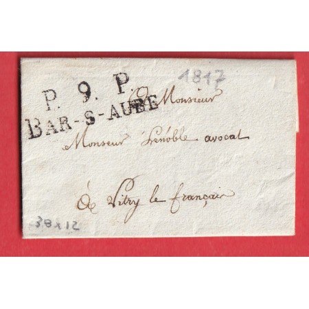 MARQUE P9P BAR SUR AUBE 1817 38X12 VITRY LE FRANCOIS INDICE 10