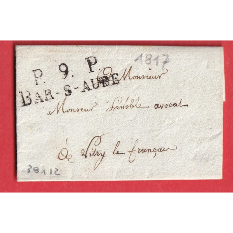 MARQUE P9P BAR SUR AUBE 1817 38X12 VITRY LE FRANCOIS INDICE 10