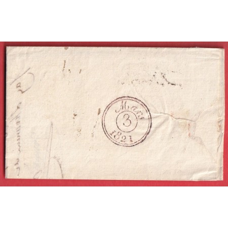 DOUBLE CURSIVE 7 CHARLEVILLE MEZIERES ARDENNES 1821 POUR PARIS INDICE 12