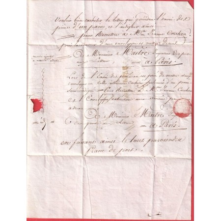 MARQUE PORT PAYE PARIS + 60 PP E EN ROUGE 1820 AMBERT PUY DE DOME