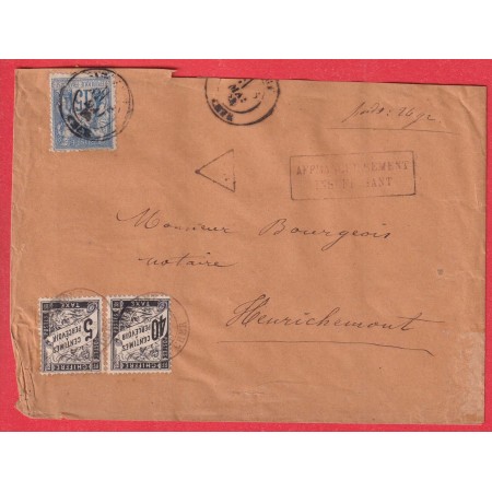 N°90 TAXE 45C TYPE DUVAL 40C + 5C NOIR HENRICHEMONT CHER  AFFRANCHISSEMENT INSUFFISANT