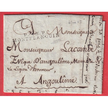 MARQUE P45P MONTFLANQUIN 47X7mm 1818 ANGOULEME CHARENTE INDICE 16