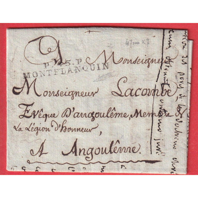 MARQUE P45P MONTFLANQUIN 47X7mm 1818 ANGOULEME CHARENTE INDICE 16