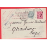 ENTIER SEMEUSE 10C ROUGE LIGNEE + N°111 PARIS LEVEE EXCEPTIONNELLE R ST ANNE 1904 GERARDMER VOSGES