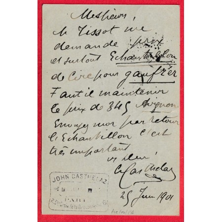 MIXTE SAGE BLANC ENTIER 15C PARIS 21 LEVEE EXCEPTIONNELLE HOTEL DE VILLE 1901 AVIGNON VAUCLUSE