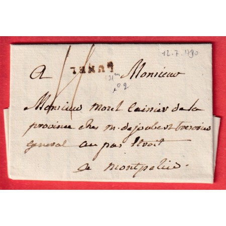 MARQUE LUNEL HERAULT LN°2 1790 POUR MONTPELLIER