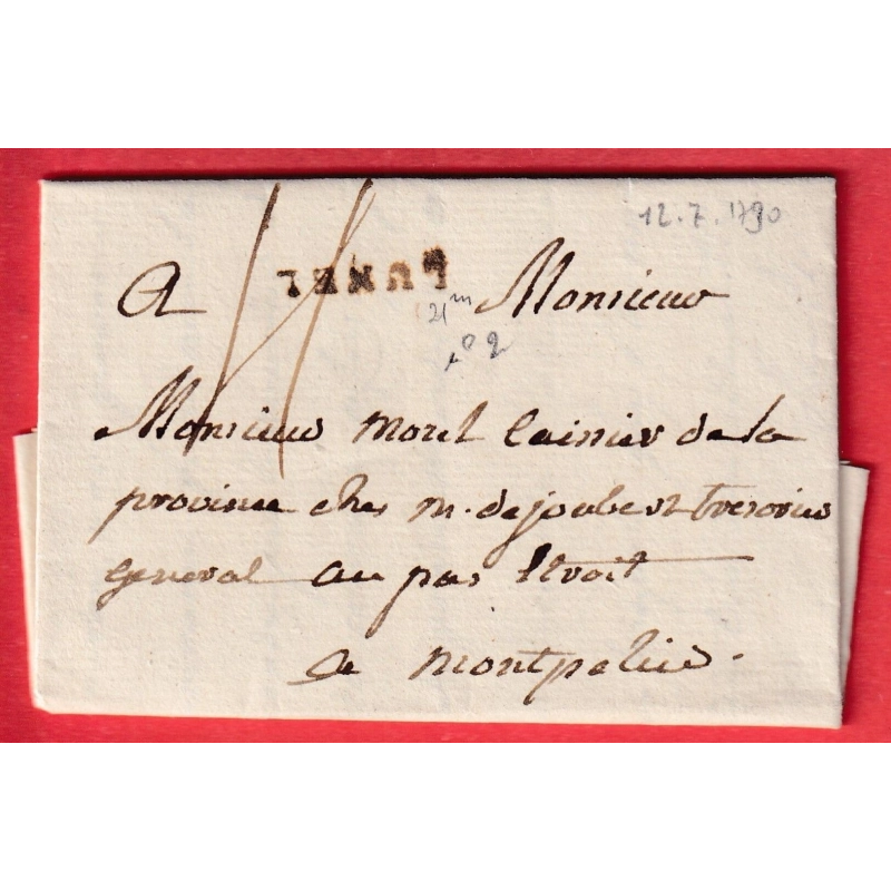 MARQUE LUNEL HERAULT LN°2 1790 POUR MONTPELLIER