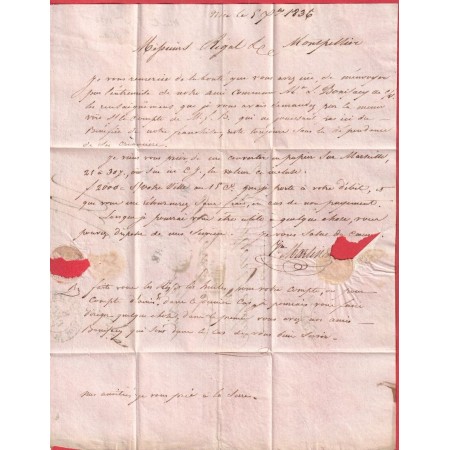 MARQUE SARDE PP NIZZA VIA DI MARE EN ROUGE 1836 NICE ALPES MARITIMES 7 AED MONTPELLIER HERAULT ENTREE ITALIE ANTIBES