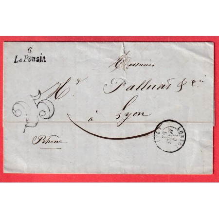 CURSIVE 6 LE POUZIN ARDECHE 20mm CAD TYPE 15 LORIOL DROME POUR LYON INDICE 9