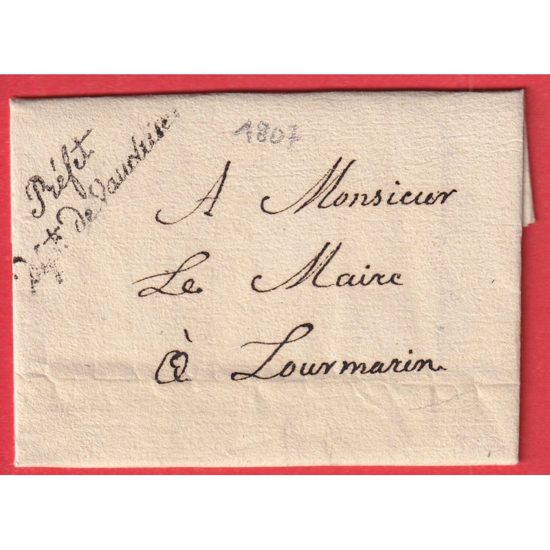 FRANCHISE PREFET DU VAUCLUSE AVIGNON 1807 POUR LOURMARIN