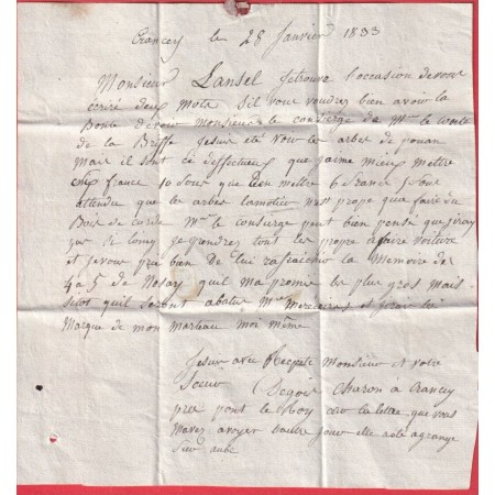 CAD TYPE 13 ARCIS SUR AUBE CL NOIR TAXE LOCALE 1 TEXTE DE CRANCEY