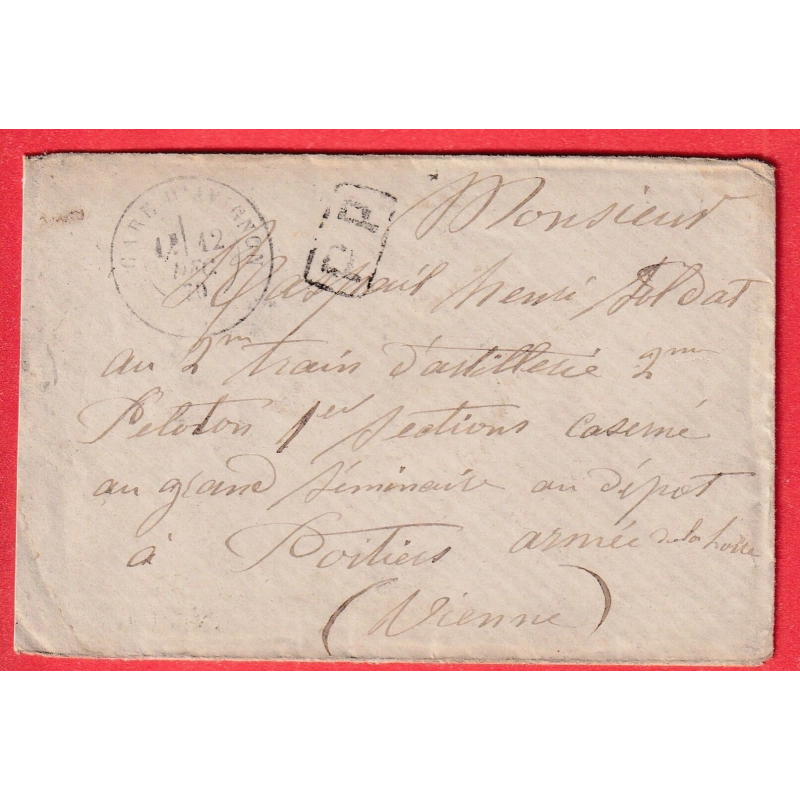 GUERRE 1870 ARMEE DE LA LOIRE CAD GARE AVIGNON VAUCLUSE PP FABRICATION LOCALE POITIERS VIENNE