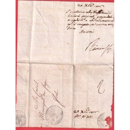 FRANCHISE ORNEE COMMISSAIRE DES GUERRES DAGUERRE ARMEE ITALIE 1806 POUR FORLI ITALIA