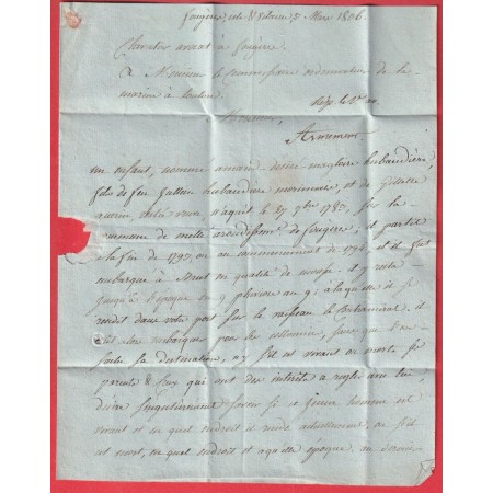 MARQUE P34P FOUGERES ILLE ET VILAINE 1806 TOULON VAR 35X10 INDICE 13 PPPP ROUGE VIA PARIS