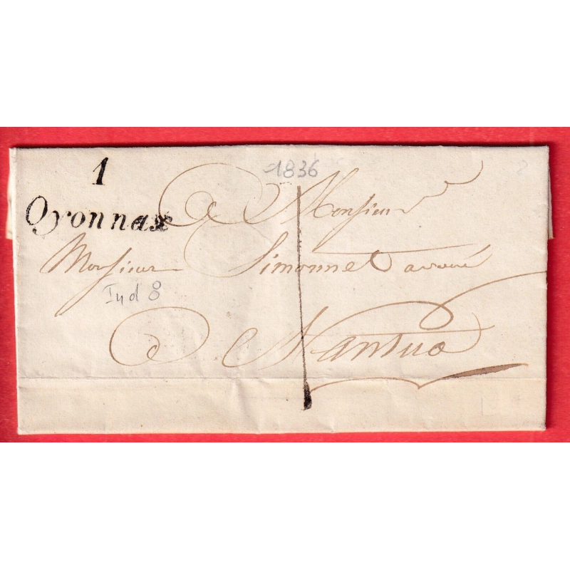 CURSIVE 1 OYONNAX 1836 TAXE LOCALE 1 NANTUA INDICE 9