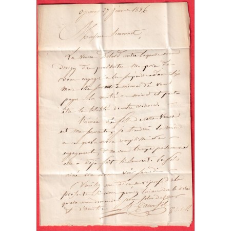 CURSIVE 1 OYONNAX 1836 TAXE LOCALE 1 NANTUA INDICE 9