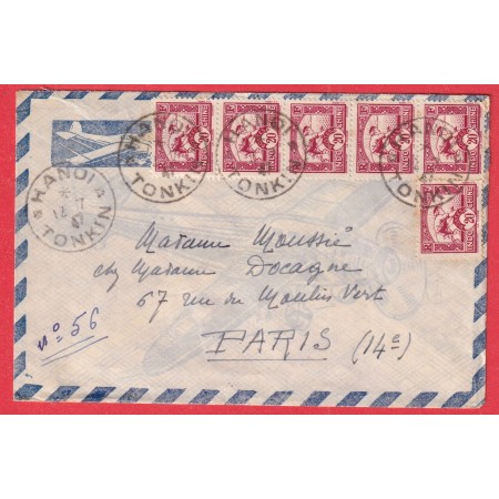 HANOI TONKIN 1947 LETTRE PAR AVION PARIS