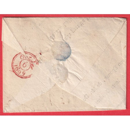 MARQUE REVOLUTIONNAIRE 60 BOURG EGALITE SEINE BOURG LA REINE 1809 ENVELOPPE DE FORTUNE 45X10 INDICE 20
