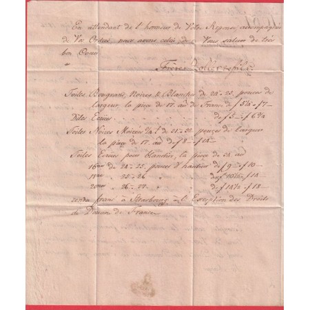 MARQUE P67P STRASBOURG BAS RHIN ACHEMINEUR ESCHENAUER 1826 TEXTE MEMINGUE MEMMINGEN ALLEMAGNE POUR LE HAVRE