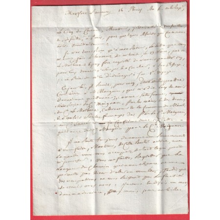 MARQUE 72 MONTFORT L'AM. L'AMAURY SEINE ET OISE 1798 INDICE 16 CHATEAUGONTIER MAYENNE