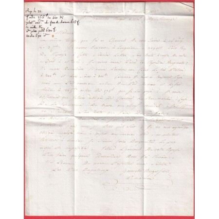 MARQUE REVOLUTIONNAIRE 53 BAR SUR ORNAIN EN ROUGE 1812 POUR NANCY INDICE 13 SIGNE BAUDOT