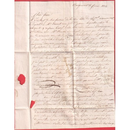 CURSIVE 78 BARGEMONT VAR CAD TYPE 12 DRAGUIGNAN POUR AIX EN PROVENCE 1832 INDICE13