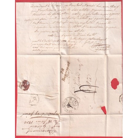CURSIVE 78 BARGEMONT VAR CAD TYPE 12 DRAGUIGNAN POUR AIX EN PROVENCE 1832 INDICE13