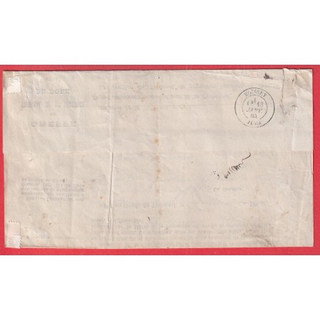 N°94 CAD DOLE DU JURA 1884 RECOMMANDE POUR MOISSEY