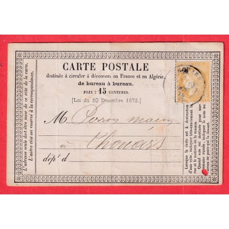 N°55 THOUARS DEUX SEVRES CARTE PRECURSEUR REPIQUEE CHEMINS DE FER DE LA VENDEE