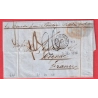 PHILADELPHIA USA 1855 ETAS UNIS TAXE 26 ANNULEE MENTION VIA CANADA FROM BOSTON COGNAC CHARENTE