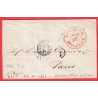 NEW YORK USA ETATS UNIS 1852 POUR PARIS AU DOS CAD RETARD DU CONVOI PARIS