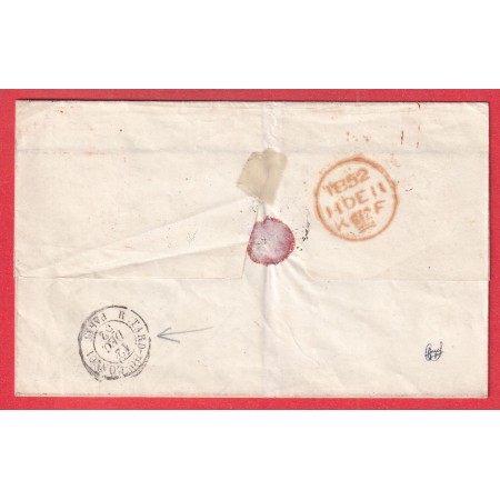 NEW YORK USA ETATS UNIS 1852 POUR PARIS AU DOS CAD RETARD DU CONVOI PARIS