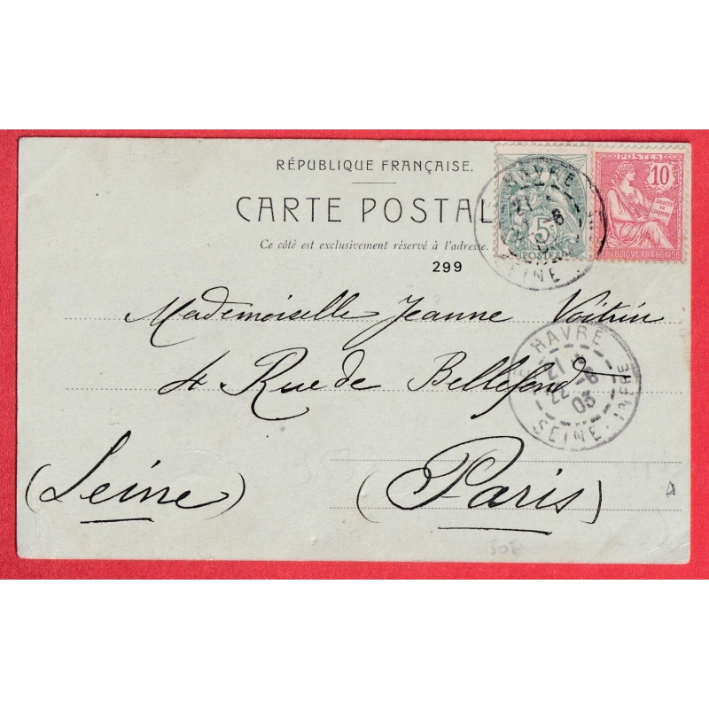 N°125 111 LEVEE EXCEPTIONNELLE LE HAVRE SEINE INFERIEURE POUR PARIS TYPE BLANC MOUCHON