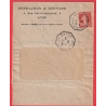 N°138 TARIF PAPIERS AFFAIRES LEVEE EXCEPTIONNELLE LYON TERREAUX RHONE 1912 POUR PARIS RARE