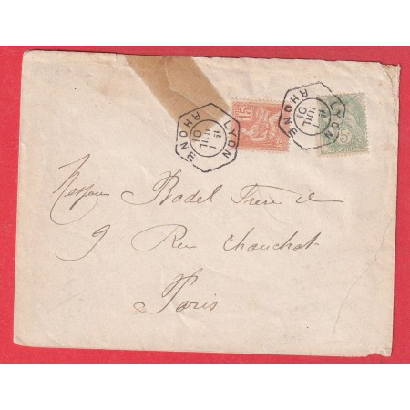 N°111 117 LEVEE EXCEPTIONNELLE LYON RHONE 1901 1E LEVEE POUR PARIS