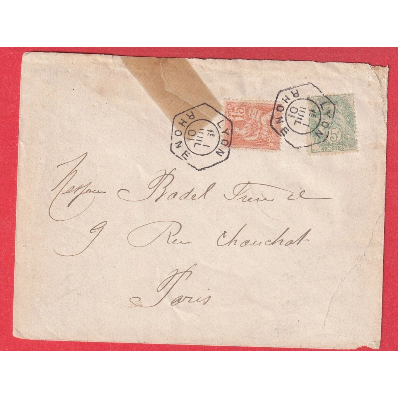 N°111 117 LEVEE EXCEPTIONNELLE LYON RHONE 1901 1E LEVEE POUR PARIS
